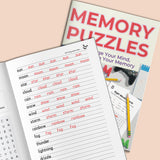 Memory Puzzles Sight Words Search Workbook cover for kids