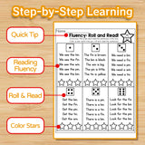 Fluency Roll and Read Workbook for Kids, Early Reading Practice Book with Sentence Fluency, Word Recognition, Roll and Read Activities, and Fun Literacy Learning