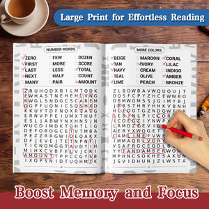 Adult and senior word search puzzle book with 300 easy-to-read puzzles