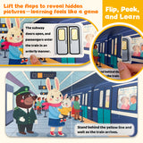 Screen-free subway storybook for parent-child discovery and early science