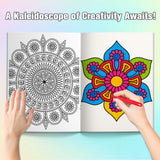 Printed stress relief coloring pages with floral symmetry