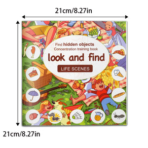Life scenes hidden objects activity book for concentration and observation skills