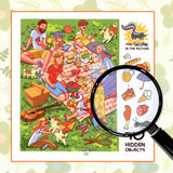 Printed look-and-find puzzle book for visual learning and daily vocabulary