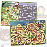 Kids puzzle book for visual thinking, pencil control, and logical planning