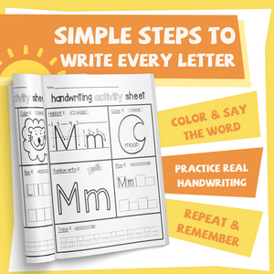 Uppercase and lowercase tracing pages for preschool handwriting