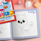 Printed activity book with early drawing and coloring practice for kids