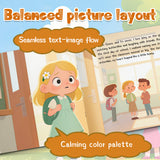 Printed picture book with friendship and communication skill illustrations