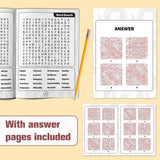 Adult word search puzzle book for screen-free vocabulary and mental exercise