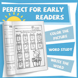 Holiday phonics pages with CVC words and blend practice