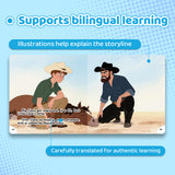Bilingual learning support panel for Little Claus and Big Claus
