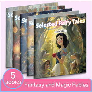 Selected Fairy Tales 5-Book Set for Kids, Children’s Picture Story Book Collection Featuring Snow White, The Little Mermaid, Cinderella, The Devil’s Three Golden Hairs, and The Princess and the Pea