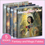 Selected Fairy Tales 5-Book Set Snow White Mermaid Cinderella Golden Hairs and Pea cover