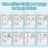 Printed first letters workbook for preschool A-Z practice