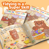 Printed preschool tidy-up storybook with Buddy Bear