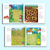Children's polar maze workbook for route planning and focus