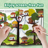 Children's animal park maze workbook for visual tracking and logic