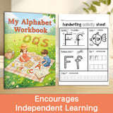 Printed letter tracing workbook for preschool pencil control