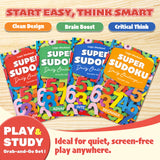 Super Sudoku Daily Challenges: 4-Level Set product image 8 showing printed book details for screen-free reading and learning