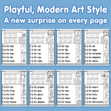 Printed trace and write activities with picture vocabulary