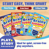 Brainy Sudoku Workbook Set: 4-Level Logic Practice product image 7 showing printed book details for screen-free reading and learning