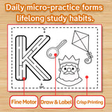 Children coloring and tracing alphabet letters