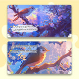 Nightingale and rose story scenes in bilingual picture book