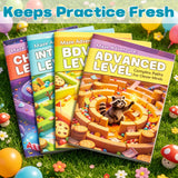 4-Level Maze Activity Workbook Set, Beginner to Challenge Puzzle Practice for Focus, Hand Control, Logic Skills and Problem Solving