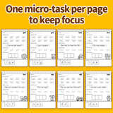 Printed early reading workbook for simple word recognition