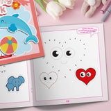 Printed preschool drawing practice book for number order and pencil control