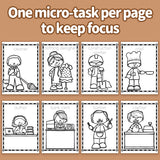 Printed career coloring workbook with detective and director pages