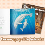 Printed family story book for mom and son bedtime reading