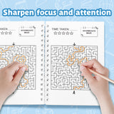 Intermediate Maze Workbook for Kids, Progressive Maze Puzzle Book with Longer Paths, Visual Tracking, Focus Practice, and Brain-Building Activities