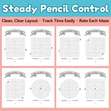 Steady Pencil Control sample pages from intermediate maze activity book