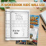 Printed ABC workbook for preschool handwriting practice
