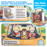 Screen-free family car storybook for parent-child discovery and transportation lessons