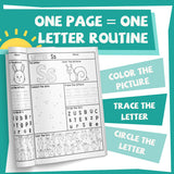 One page one letter alphabet tracing routine pages