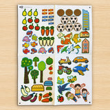 Children's sticker activity book for fine motor and vocabulary skills