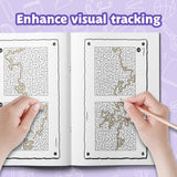 Children's pathfinding puzzle book with complex routes
