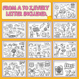 Printed alphabet recognition workbook for preschool kids