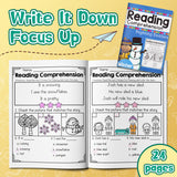 Question activities and writing practice pages for four seasons reading set