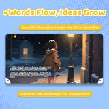 Words flow ideas grow page for The Little Match Girl bilingual storybook