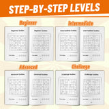 Owl Sudoku Puzzle Books: Step-by-Step 4-Level Set product image 8 showing printed book details for screen-free reading and learning