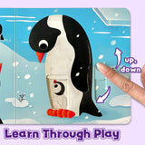 Learn through play slider page in Where's The Baby Push and Pull Board Book