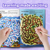 Children's alien pathfinding workbook for visual tracking and logic