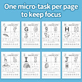 Printed early phonics pages for preschool literacy