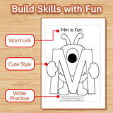 Creative letter shapes and picture word association pages