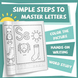 Printed big letters handwriting workbook for preschool kids