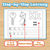 Children practicing write letters activities