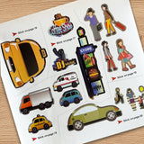 Ages 3-6 city sticker book for everyday place learning