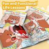 Brushing Teeth with Buddy Bear product image 6 showing printed book details for screen-free reading and learning